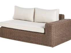 Divano angolare da giardino con pouf 6 posti PALERMO Modulare Rattan sintetico (PE) Marrone
