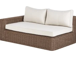 Divano angolare da giardino con pouf 6 posti PALERMO Modulare Rattan sintetico (PE) Marrone