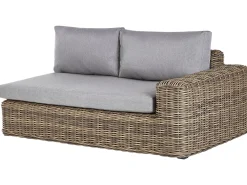 Divano angolare da giardino con pouf 6 posti PALERMO Modulare Rattan sintetico (PE) Marrone chiaro