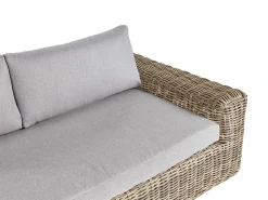 Divano angolare da giardino con pouf 6 posti PALERMO Modulare Rattan sintetico (PE) Marrone chiaro