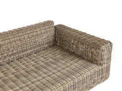 Divano angolare da giardino con pouf 6 posti PALERMO Modulare Rattan sintetico (PE) Marrone chiaro
