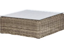 Divano angolare da giardino con pouf 6 posti PALERMO Modulare Rattan sintetico (PE) Marrone chiaro