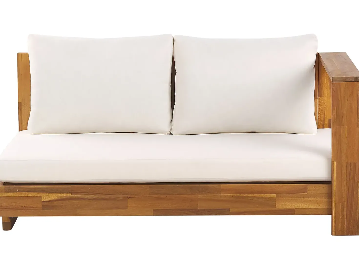 Divano angolare da giardino 5 posti MARETTIMO Lato Sinistro Legno di acacia certificato Marrone