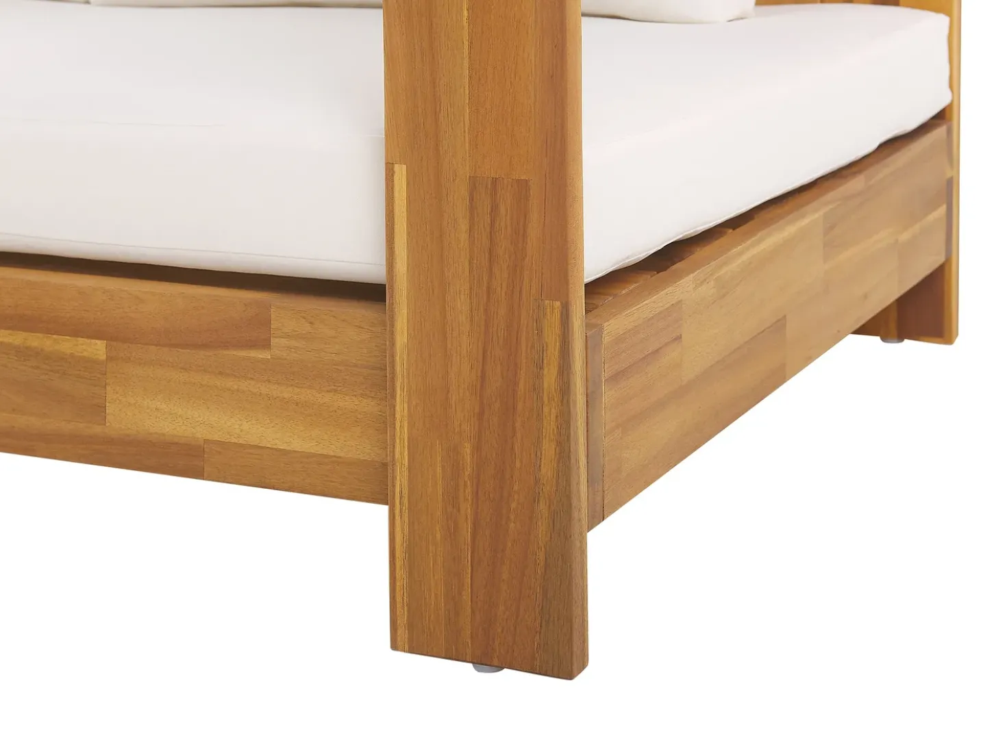 Divano angolare da giardino 5 posti MARETTIMO Lato Sinistro Legno di acacia certificato Marrone