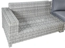 Divano angolare da giardino con pouf 9 posti TEGLIO Rattan sintetico (PE) Grigio