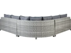 Divano angolare da giardino con pouf 9 posti TEGLIO Rattan sintetico (PE) Grigio