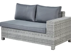 Divano angolare da giardino con pouf 9 posti TEGLIO Rattan sintetico (PE) Grigio