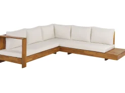 Divano angolare da giardino 5 posti MARETTIMO Lato destro Legno di acacia certificato Marrone
