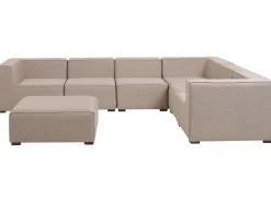 Divano angolare da giardino con pouf 7 posti AREZZO Lato Sinistro Modulare Beige