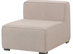 Divano angolare da giardino con pouf 7 posti AREZZO Lato Sinistro Modulare Beige