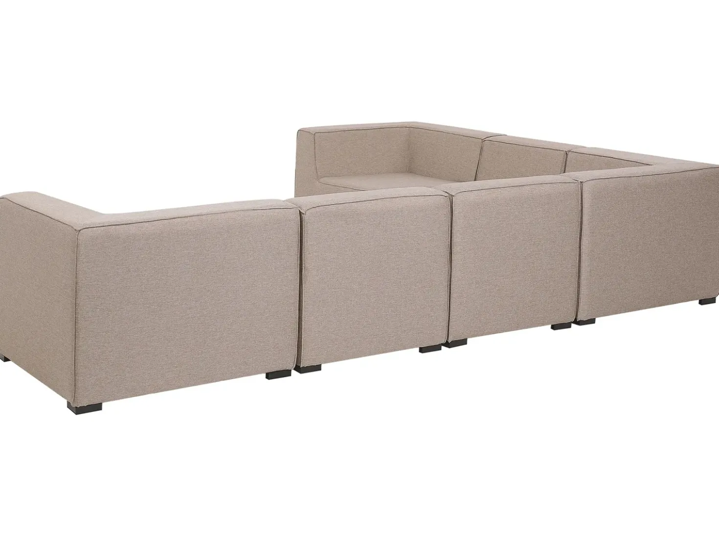 Divano angolare da giardino con pouf 7 posti AREZZO Lato Sinistro Modulare Beige