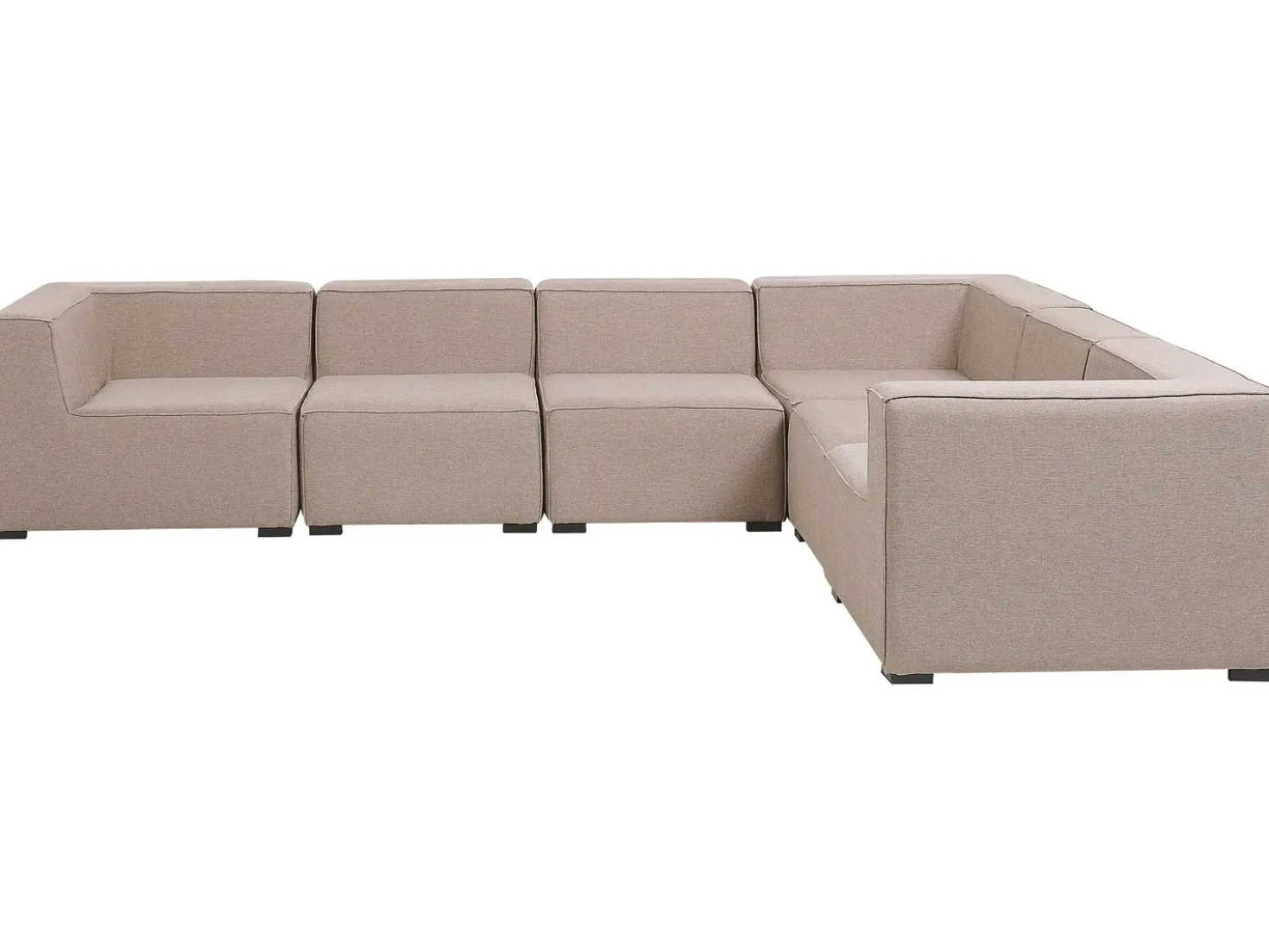 Divano angolare da giardino con pouf 7 posti AREZZO Lato Sinistro Modulare Beige