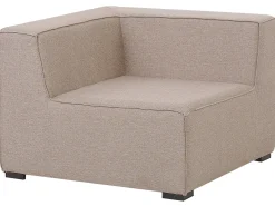 Divano angolare da giardino con pouf 7 posti AREZZO Lato Sinistro Modulare Beige
