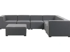 Divano angolare da giardino con pouf 7 posti AREZZO Lato Sinistro Modulare Grigio
