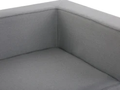 Divano angolare da giardino con pouf 7 posti AREZZO Lato Sinistro Modulare Grigio