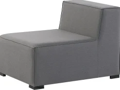 Divano angolare da giardino con pouf 7 posti AREZZO Lato Sinistro Modulare Grigio