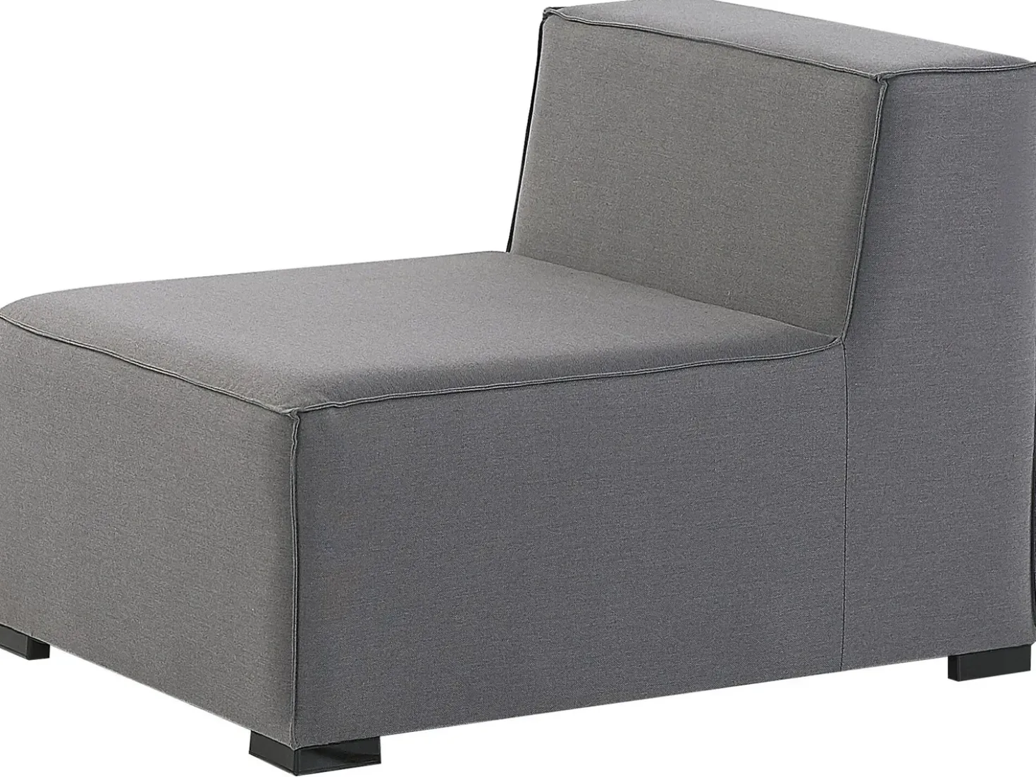 Divano angolare da giardino con pouf 7 posti AREZZO Lato Sinistro Modulare Grigio