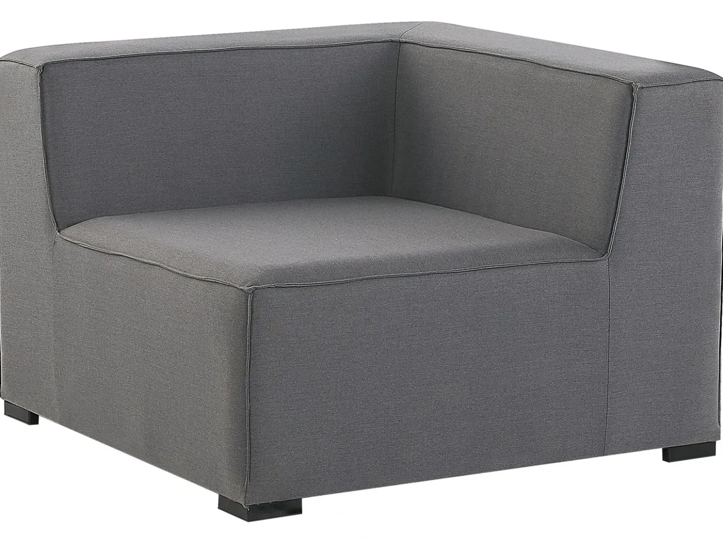 Divano angolare da giardino con pouf 7 posti AREZZO Lato Sinistro Modulare Grigio