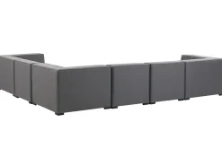 Divano angolare da giardino con pouf 7 posti AREZZO Lato Sinistro Modulare Grigio