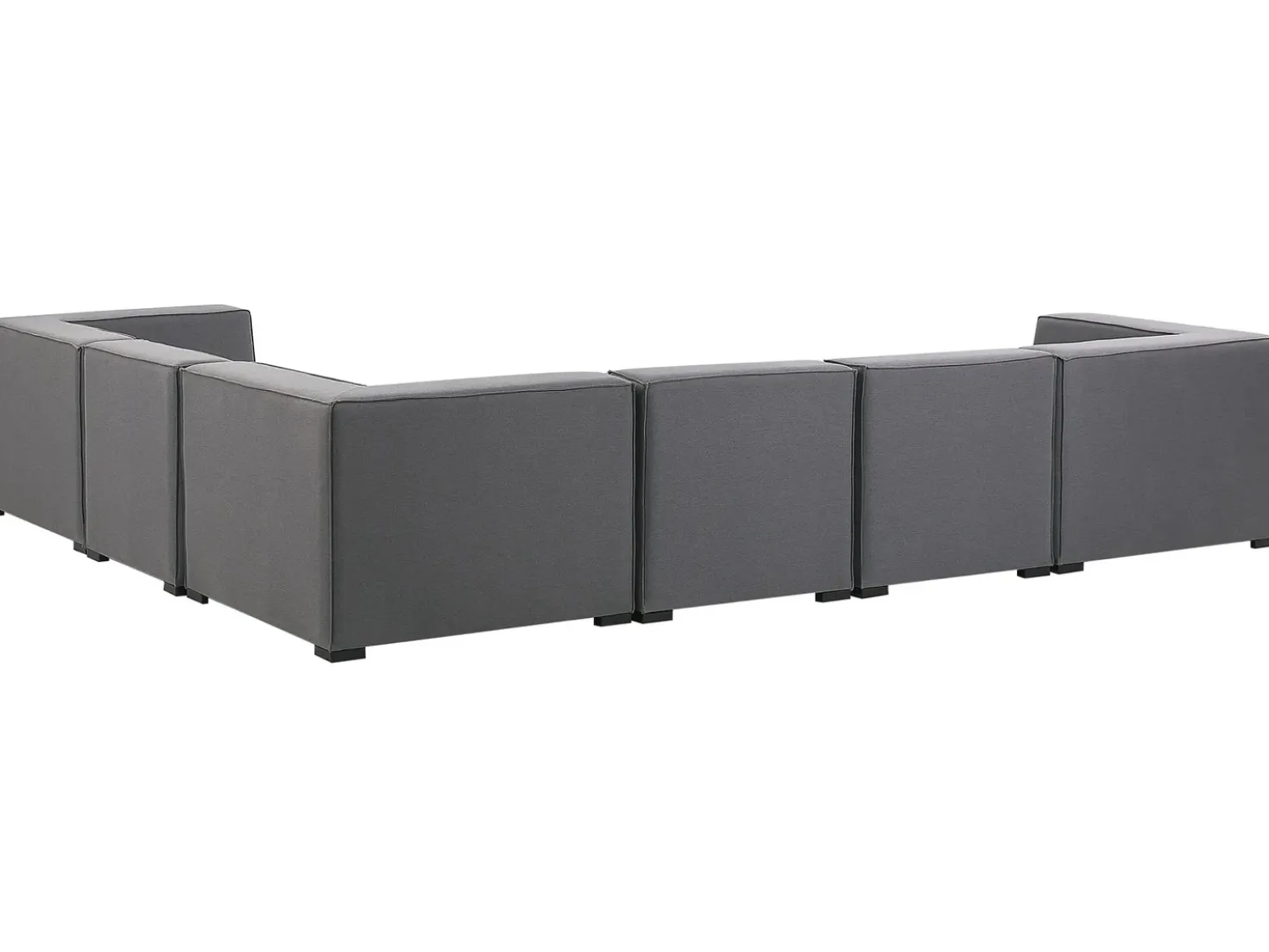 Divano angolare da giardino con pouf 7 posti AREZZO Lato Sinistro Modulare Grigio