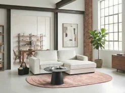 Divano angolare KOLDING Bouclé Beige chiaro Lato Sinistro