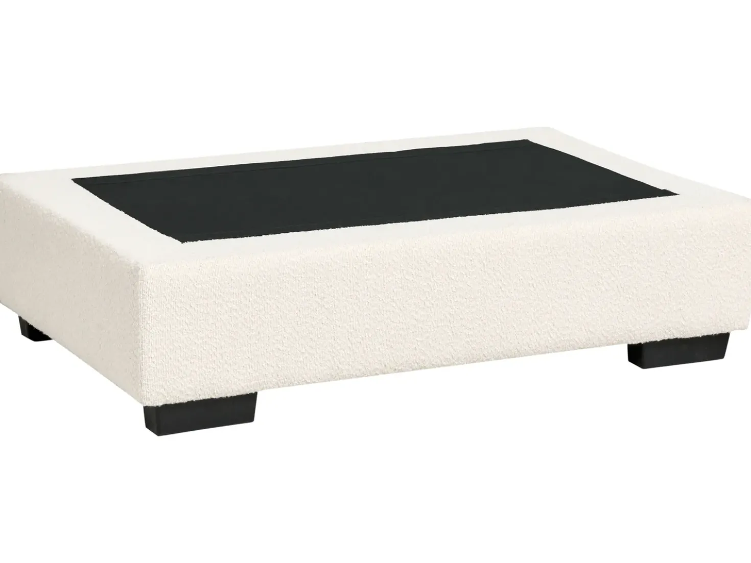 Divano angolare KOLDING Bouclé Beige chiaro con ottomana Lato Sinistro