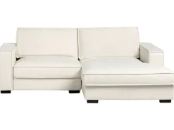 Divano angolare KOLDING Bouclé Beige chiaro con ottomana Lato Sinistro