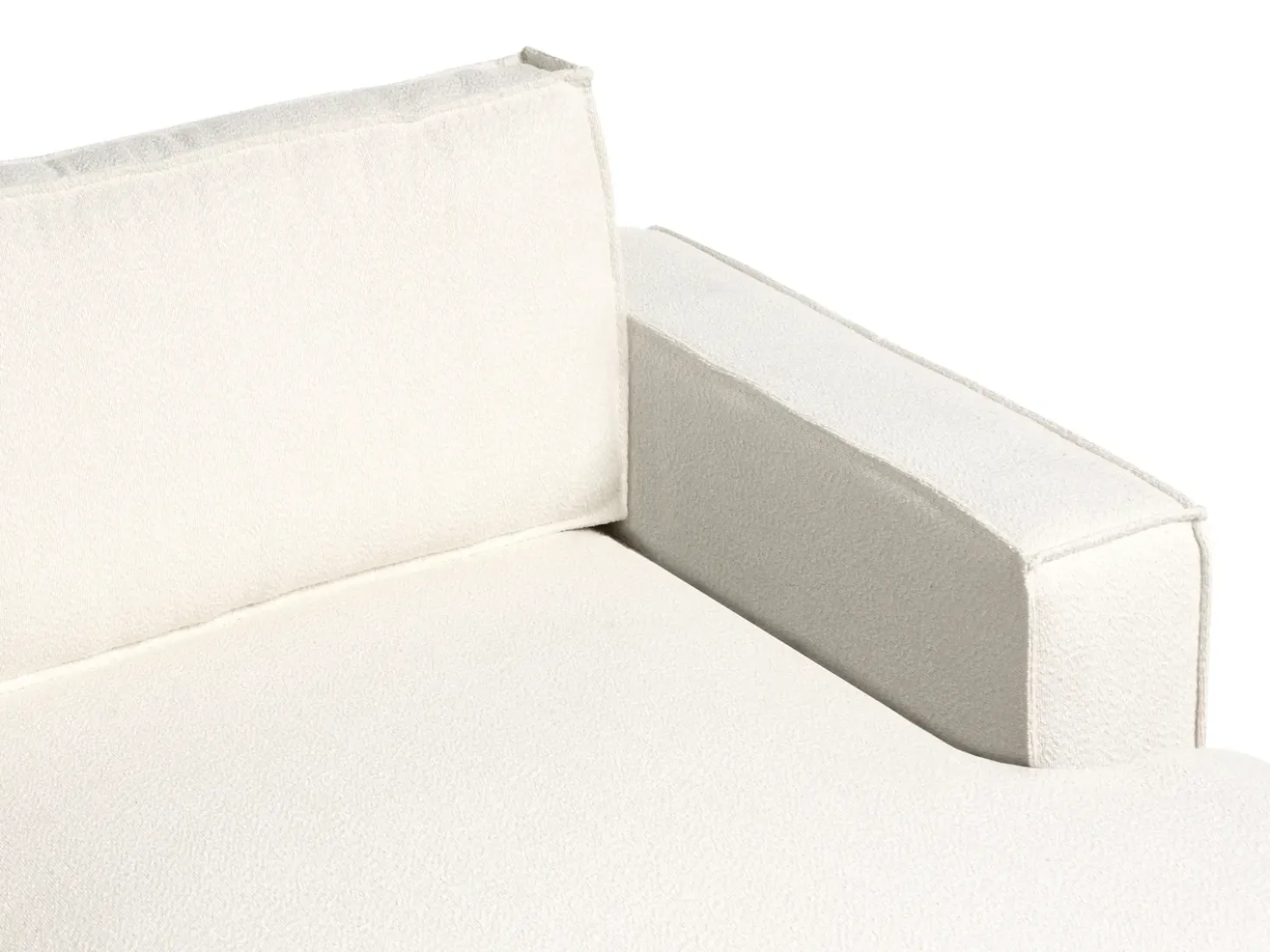 Divano angolare KOLDING Bouclé Beige chiaro con ottomana Lato Sinistro