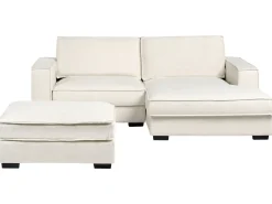 Divano angolare KOLDING Bouclé Beige chiaro con ottomana Lato Sinistro