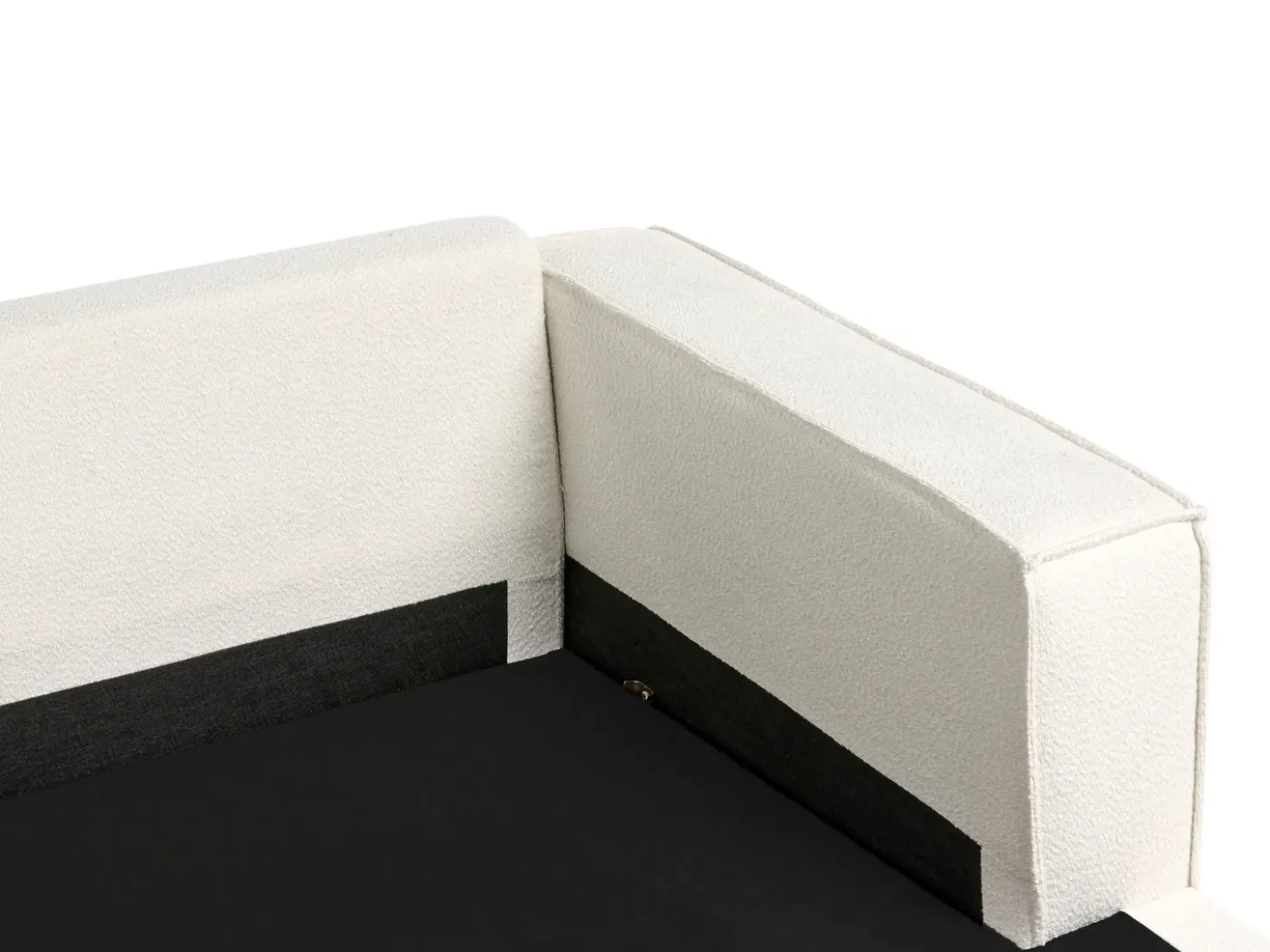 Divano angolare KOLDING Bouclé Beige chiaro con ottomana Lato Sinistro