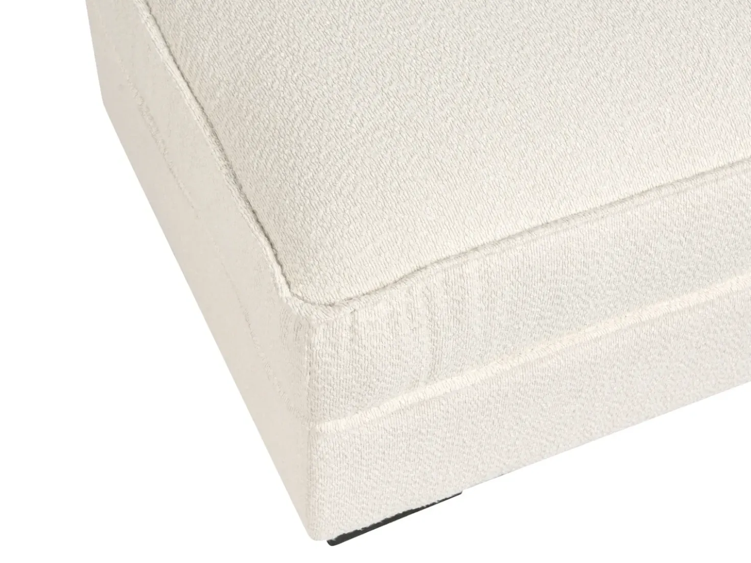 Divano angolare KOLDING Bouclé Beige chiaro con ottomana Lato Sinistro