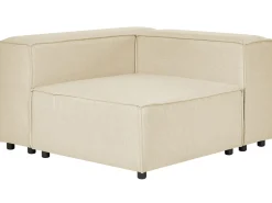 Divano angolare modulare 3 posti APRICA Lino sintetico Beige con ottomana Lato destro