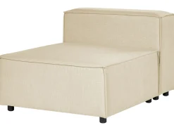 Divano angolare modulare 3 posti APRICA Lino sintetico Beige con ottomana Lato destro