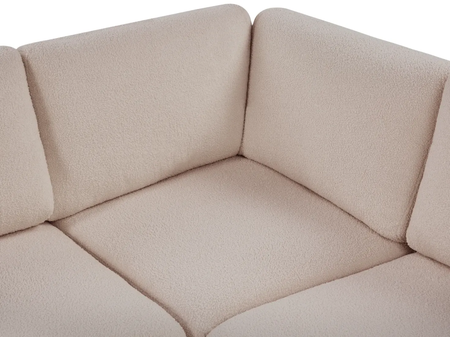 Divano angolare modulare 5 posti KIVVIK Bouclé Beige Lato destro