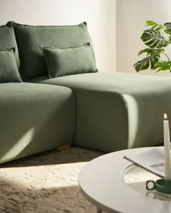 Divano angolare modulare NERBO Tessuto Verde chiaro Lato Sinistro