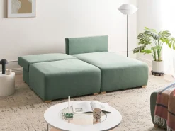 Divano angolare modulare NERBO Tessuto Verde chiaro Lato Sinistro