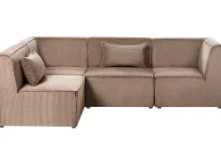 Divano angolare modulare 4 posti LEMVIG Velluto a coste Beige sabbia Lato destro
