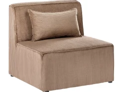 Divano angolare modulare 4 posti LEMVIG Velluto a coste Beige sabbia Lato destro
