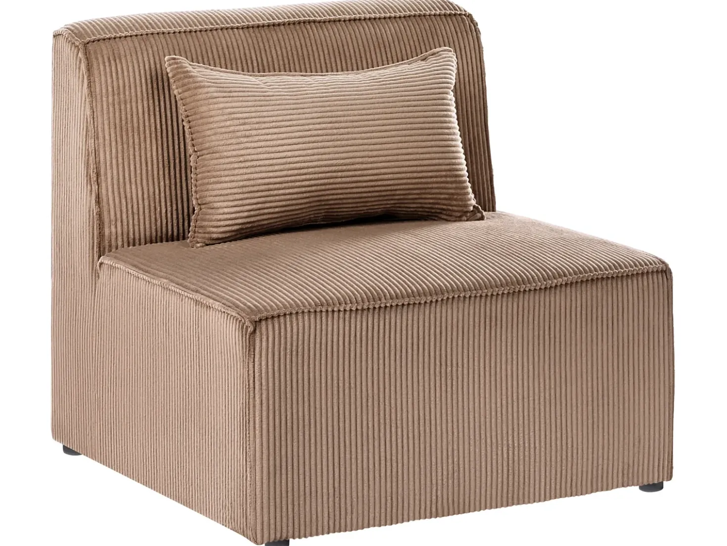 Divano angolare modulare 4 posti LEMVIG Velluto a coste Beige sabbia Lato destro