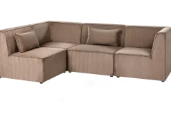 Divano angolare modulare 4 posti LEMVIG Velluto a coste Beige sabbia Lato destro