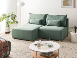 Divano angolare modulare NERBO Tessuto Verde chiaro Lato destro