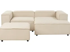 Divano angolare modulare 3 posti ARDAL Tessuto Beige con ottomana Lato Sinistro