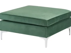 Divano angolare modulare 4 posti EVJA Velluto Verde con ottomana Lato destro