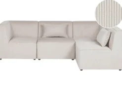Divano angolare modulare 4 posti LEMVIG Velluto a coste Beige Lato Sinistro