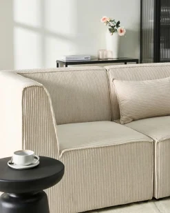 Divano angolare modulare 4 posti LEMVIG Velluto a coste Beige Lato Sinistro