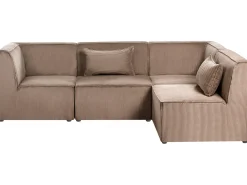 Divano angolare modulare 4 posti LEMVIG Velluto a coste Beige sabbia Lato Sinistro