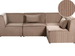 Divano angolare modulare 4 posti LEMVIG Velluto a coste Beige sabbia Lato Sinistro