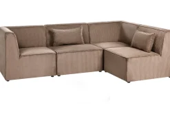 Divano angolare modulare 4 posti LEMVIG Velluto a coste Beige sabbia Lato Sinistro