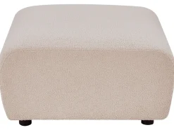 Divano angolare modulare 5 posti KIVVIK Bouclé Beige con ottomana Lato destro