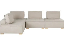 Divano angolare modulare 4 posti TIBRO Tessuto Beige chiaro Lato destro